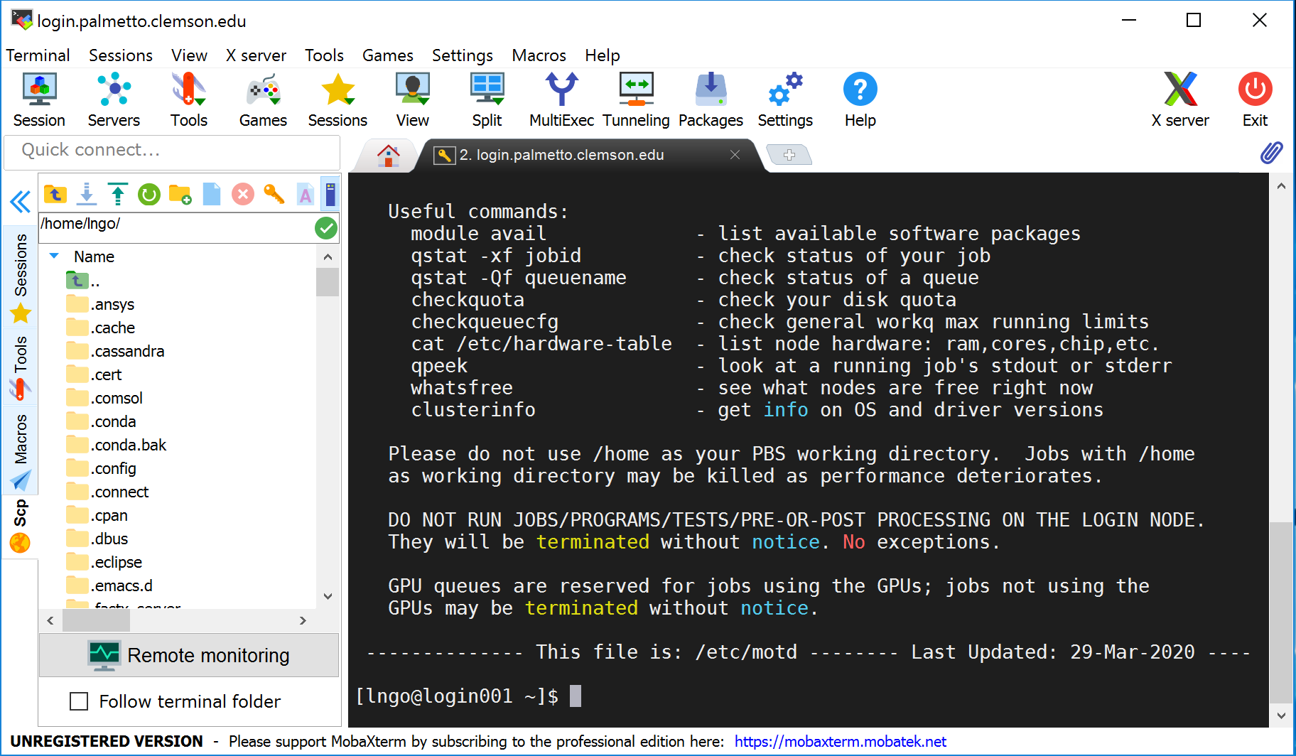 MobaXterm interface
